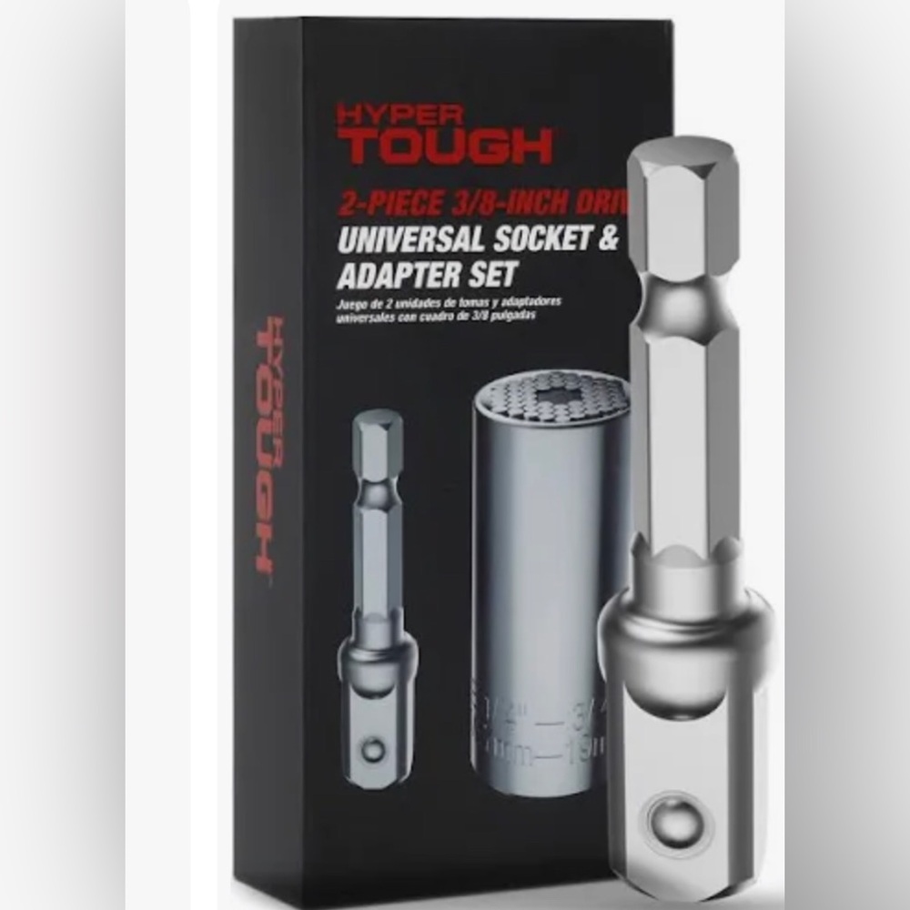 Hyper Tough 2-Piece Universal Socket & Adapter Set